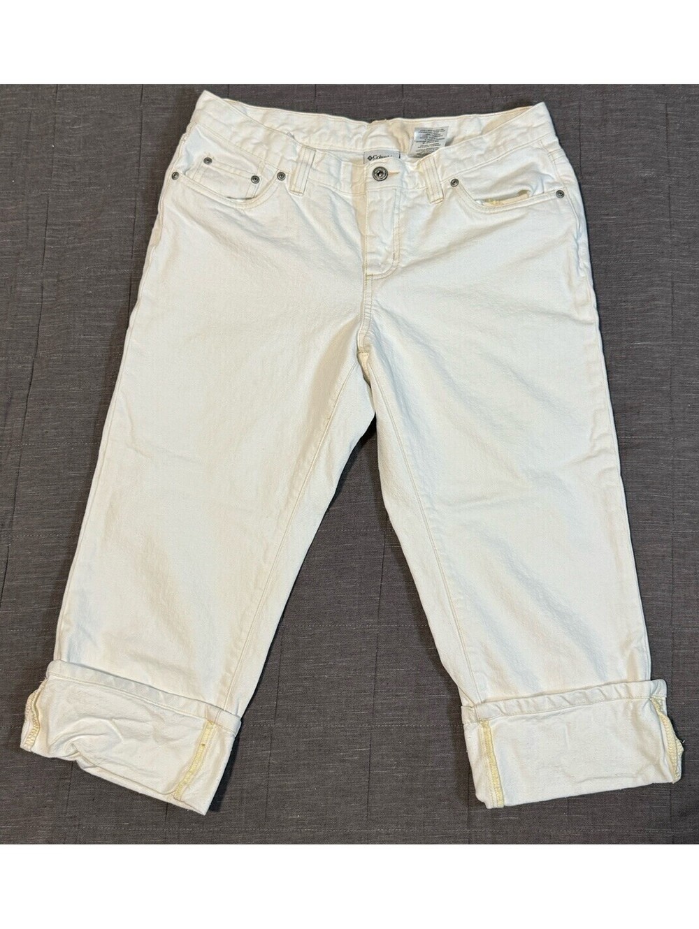 Columbia Capri Cuffed Jeans Women’s Size 8 Ivory Winter White